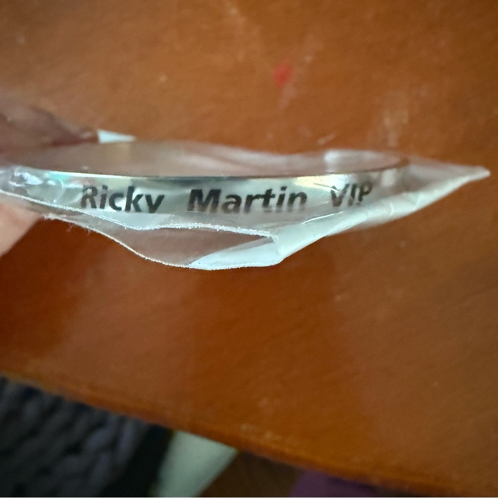 Four New Ricky Martin “The Trilogy” Unisex Engraved Silver - tone VIP Bracelet